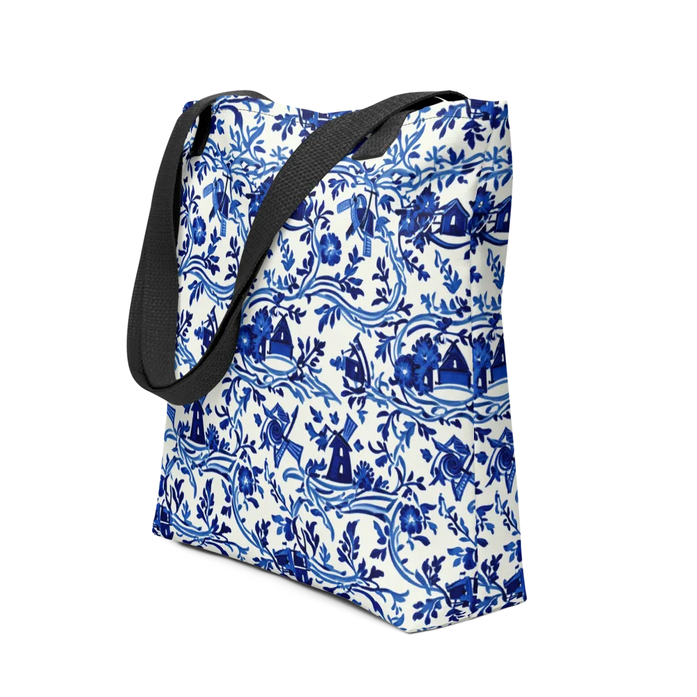 Blue Delft Meadow on Tote Bag — Front