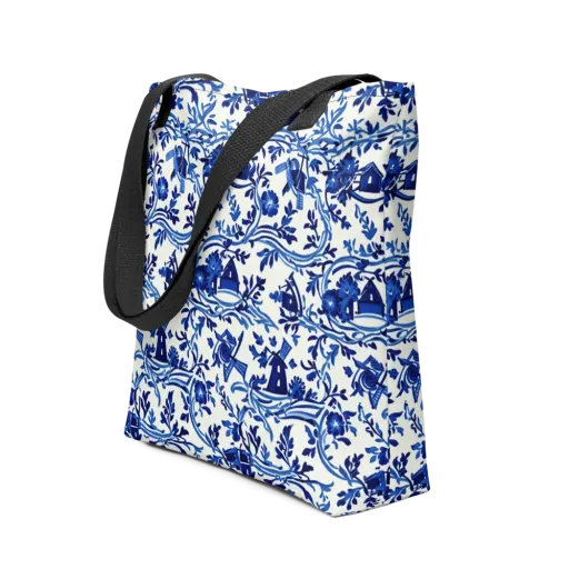 Blue Delft Meadow on a Tote Bag