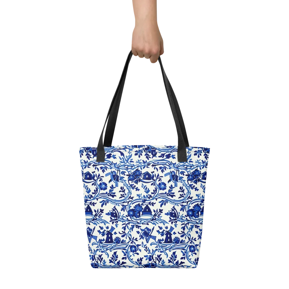 Blue Delft Meadow on Tote Bag — Front