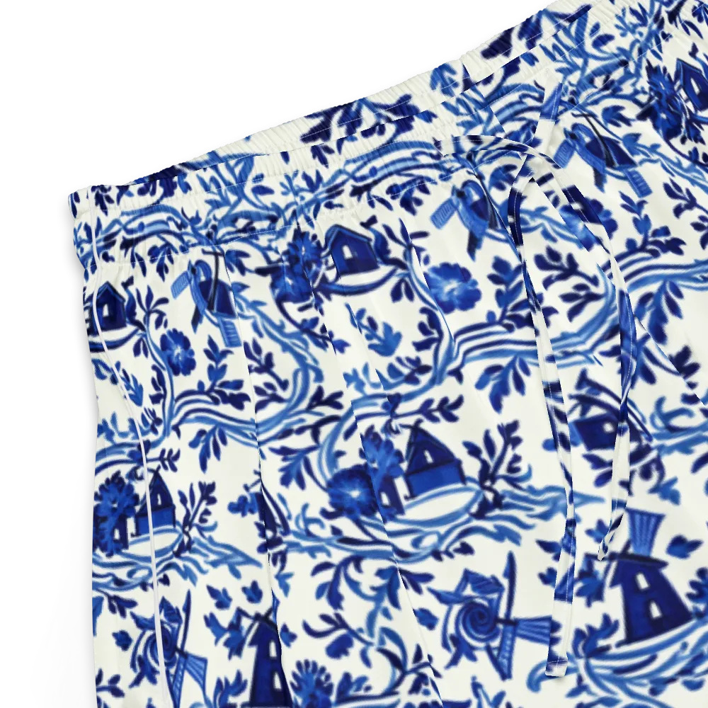 Blue Delft Meadow on Women's Pajama Shorts — Product details