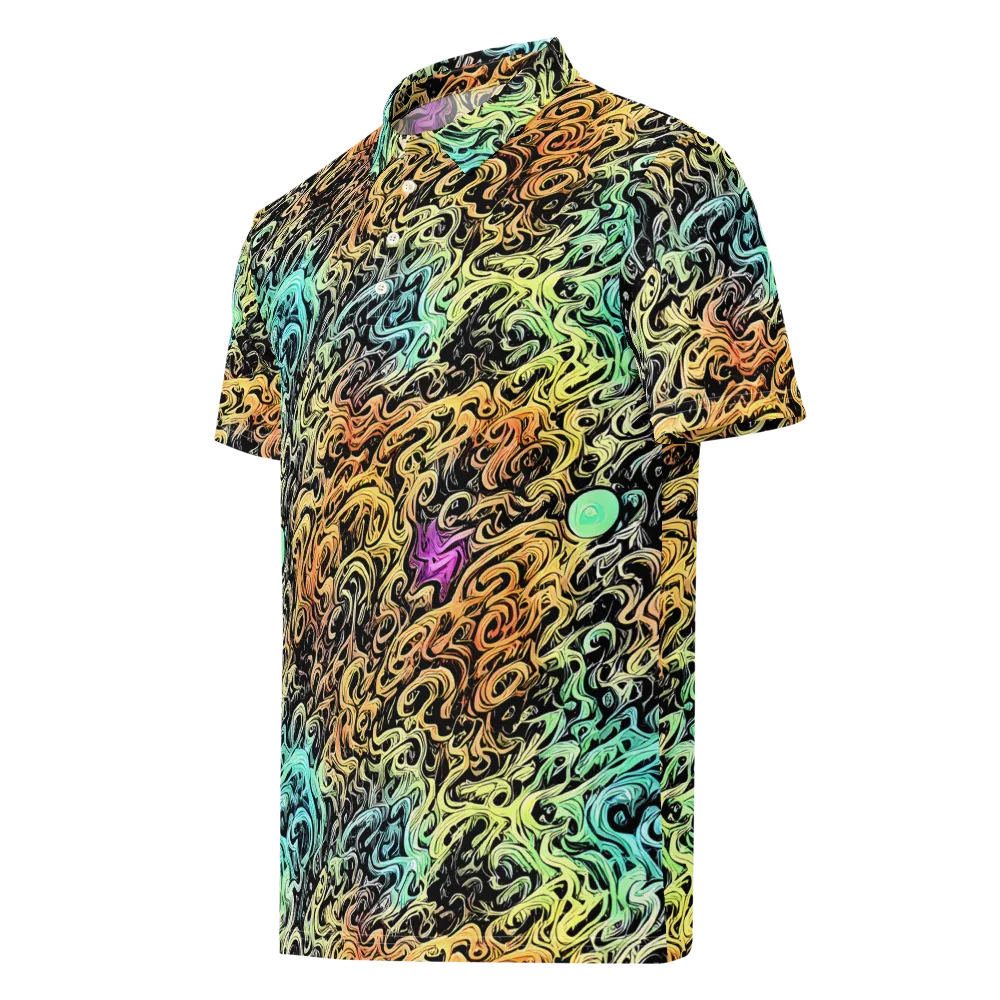 Blacklight Flux on Men's Slim Fit Polo Shirt — Left Front