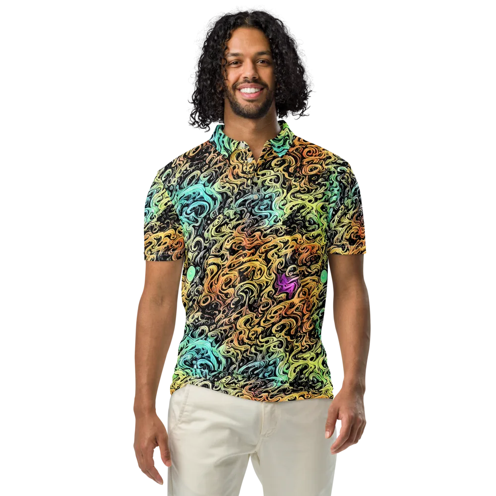 Blacklight Flux on Men's Slim Fit Polo Shirt — Front