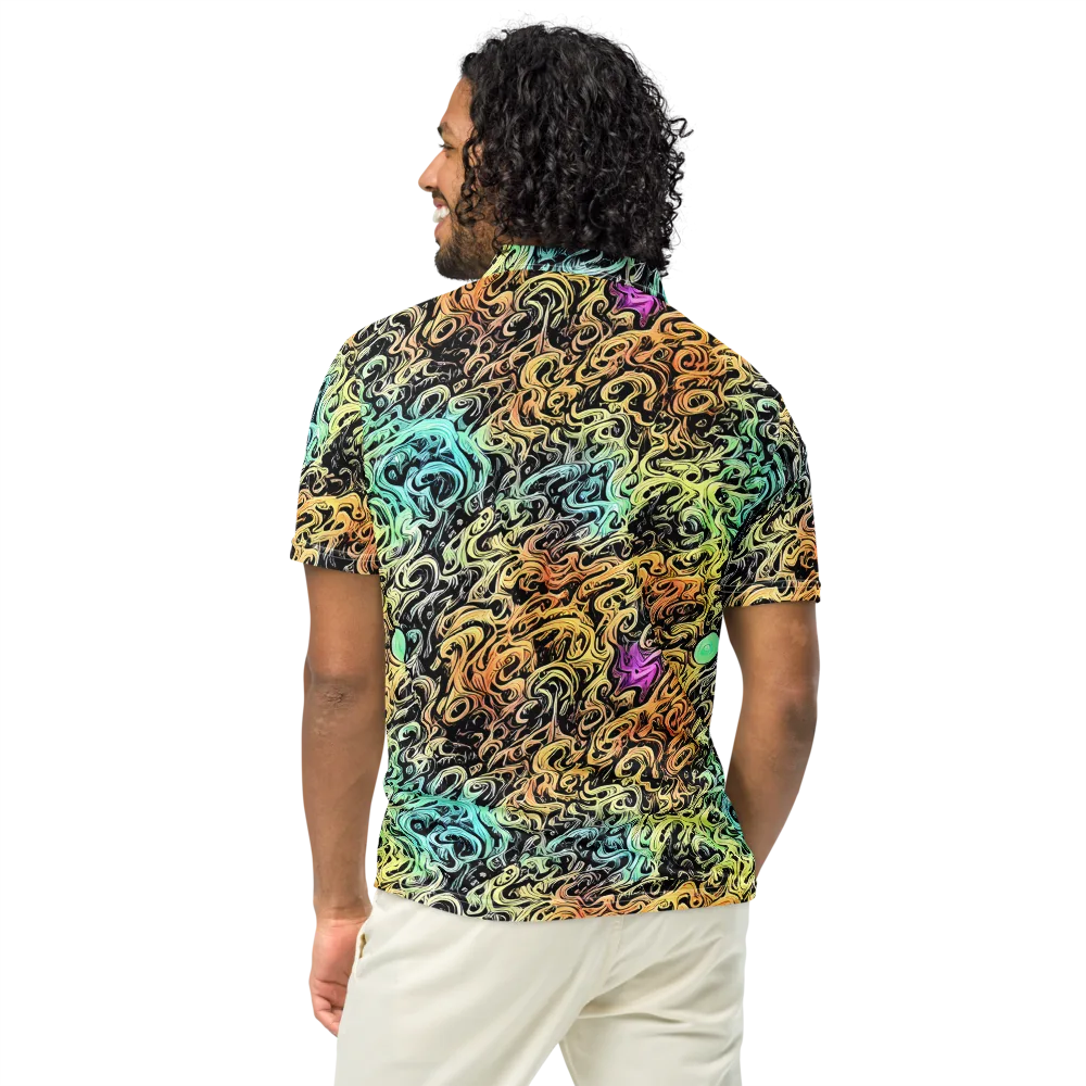 Blacklight Flux on Men's Slim Fit Polo Shirt — Back