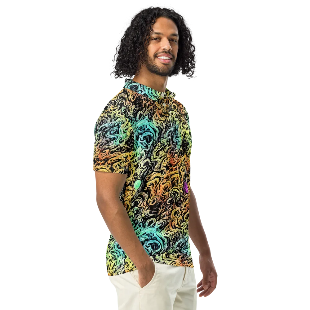 Blacklight Flux on Men's Slim Fit Polo Shirt — Right Front