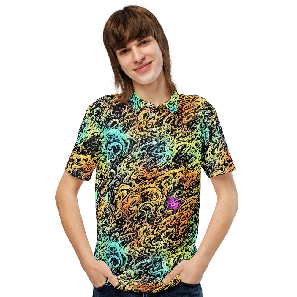 Blacklight Flux on Men's Slim Fit Polo Shirt — Front