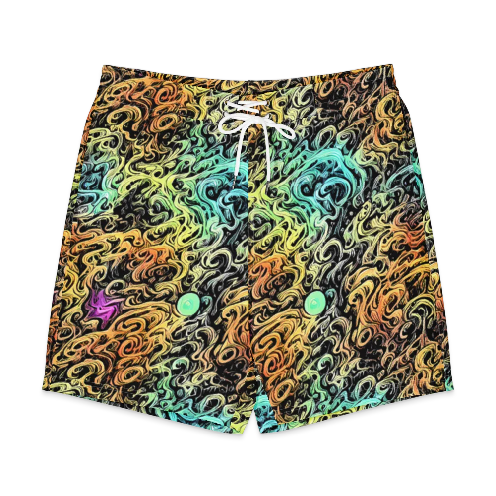 Blacklight Flux on Men's Board Shorts — Front