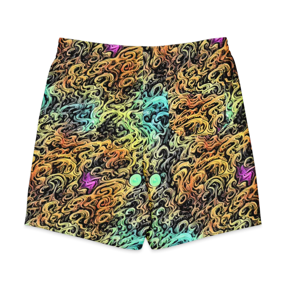 Blacklight Flux on Men's Board Shorts — Back