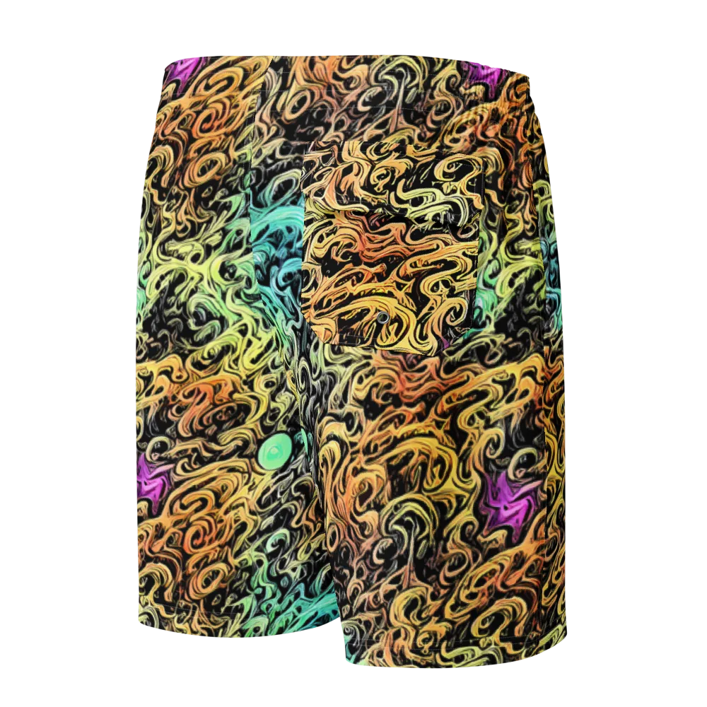 Blacklight Flux on Men's Board Shorts — Back