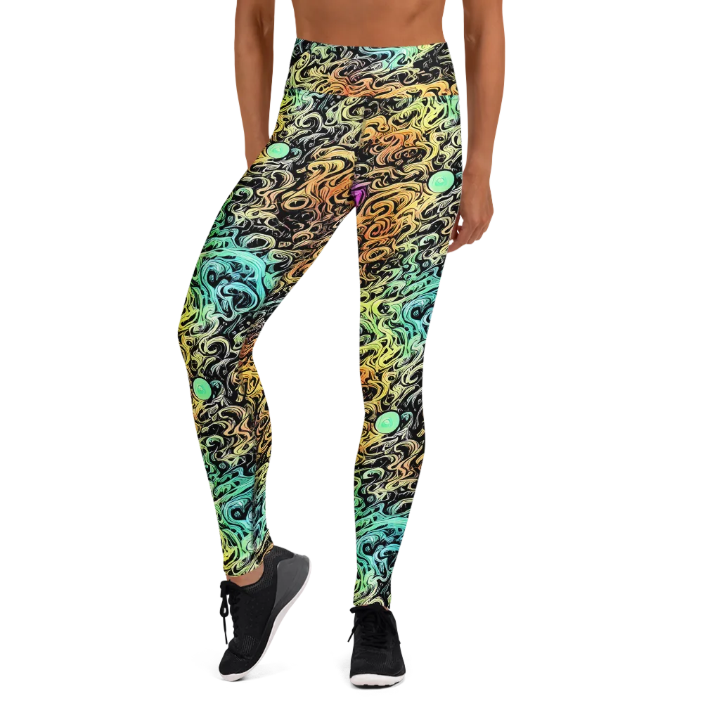 Blacklight Flux on Yoga Leggings — Front