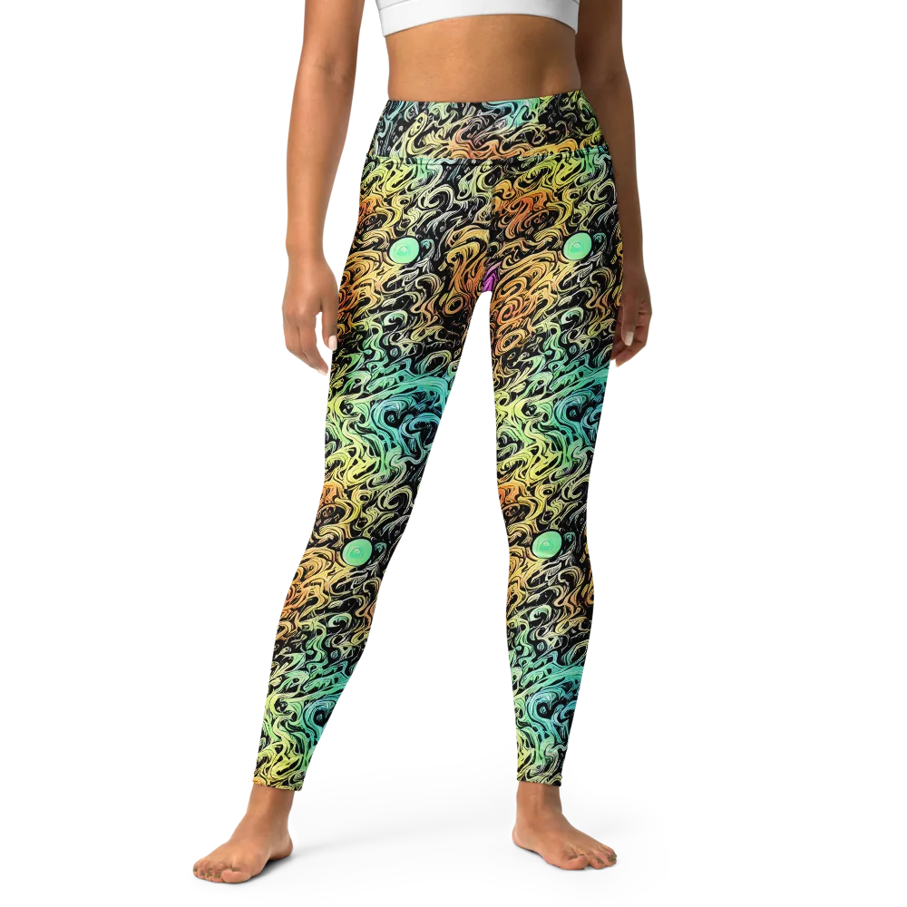 Blacklight Flux on Yoga Leggings — Front