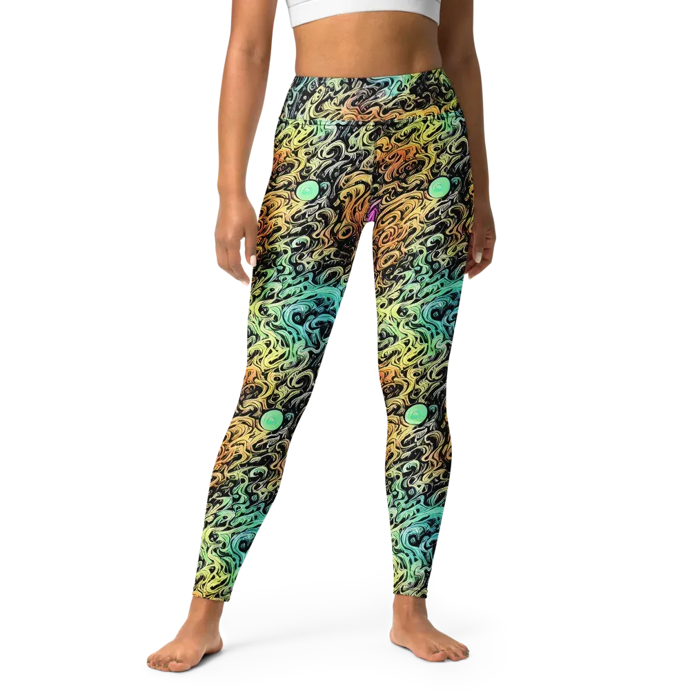 Blacklight Flux on Yoga Leggings — Front