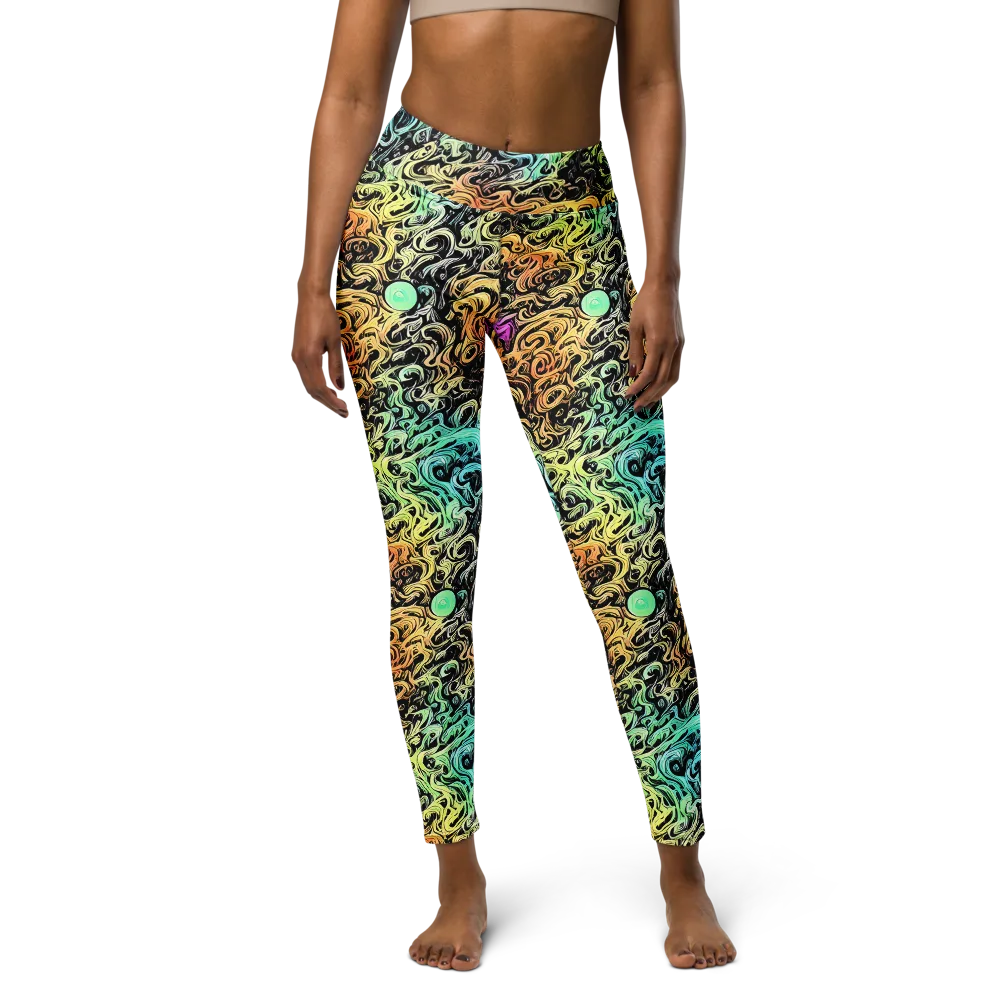 Blacklight Flux on Yoga Leggings — Front