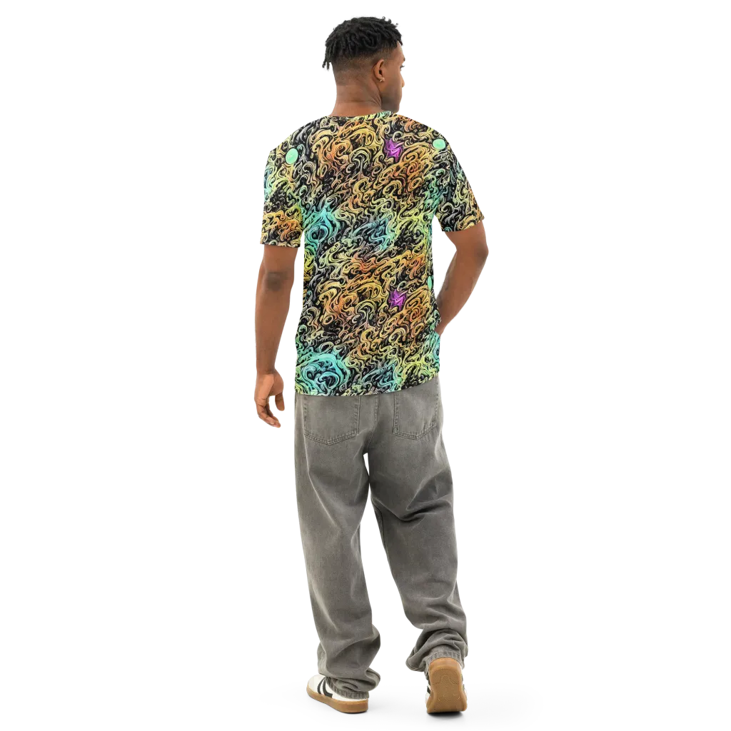 Blacklight Flux on Men's Cotton Crew Neck T-Shirt — Back