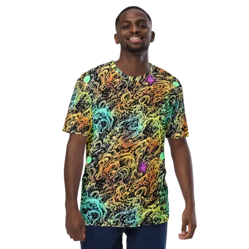 Blacklight Flux on a Men's Crew Neck T-Shirt
