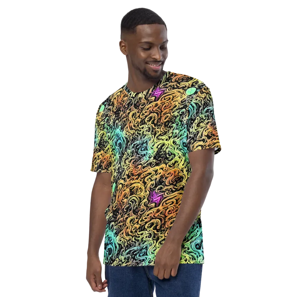 Blacklight Flux on Men's Crew Neck T-Shirt — Left