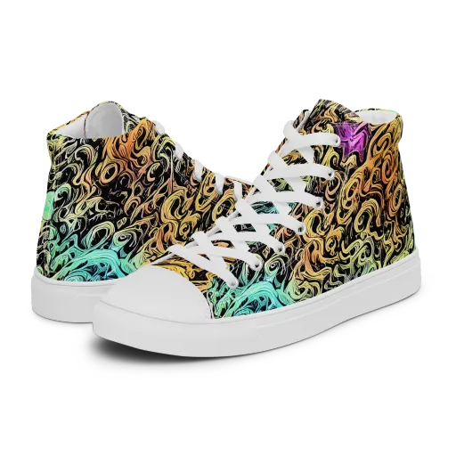 Blacklight Flux on a Men's High Top Canvas Shoes