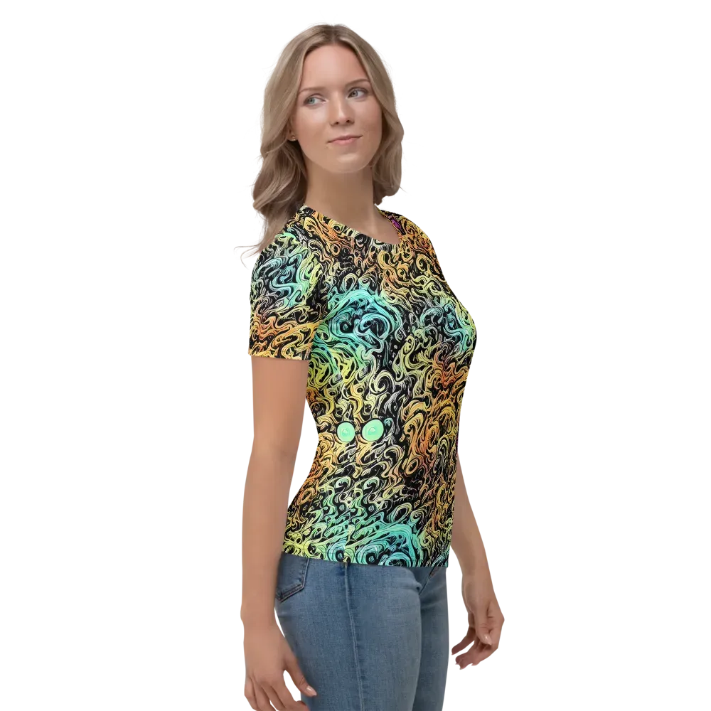 Blacklight Flux on Women's Crew Neck T-Shirt — Right