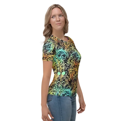 Blacklight Flux on a Women's Crew Neck T-Shirt
