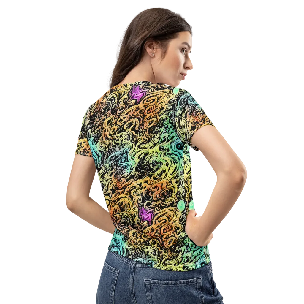 Blacklight Flux on Women's Crew Neck T-Shirt — Back
