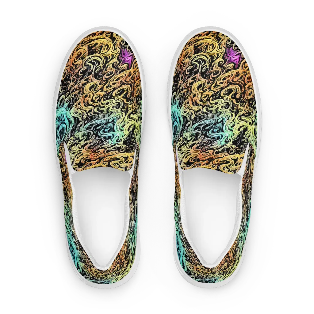 Blacklight Flux on Men's Slip-On Canvas Shoes — Front