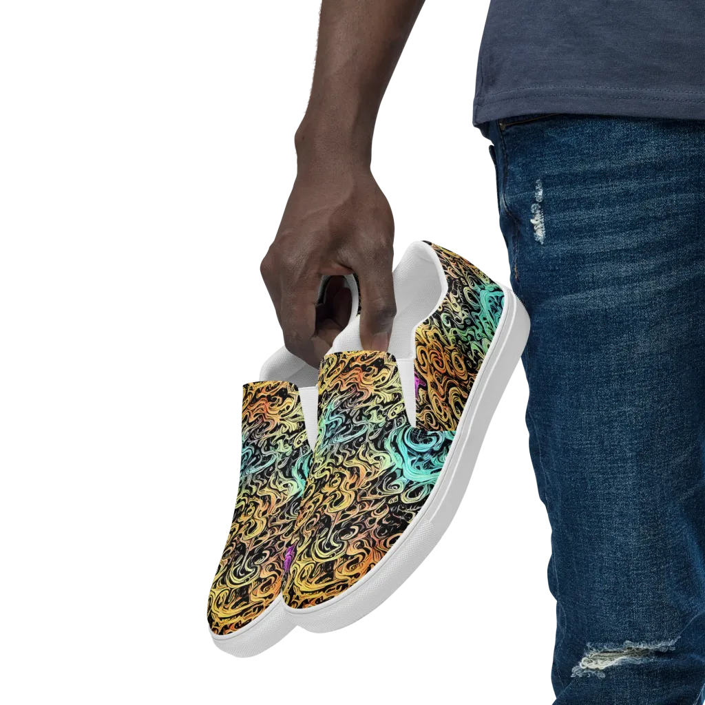 Blacklight Flux on Men's Slip-On Canvas Shoes — Left Front