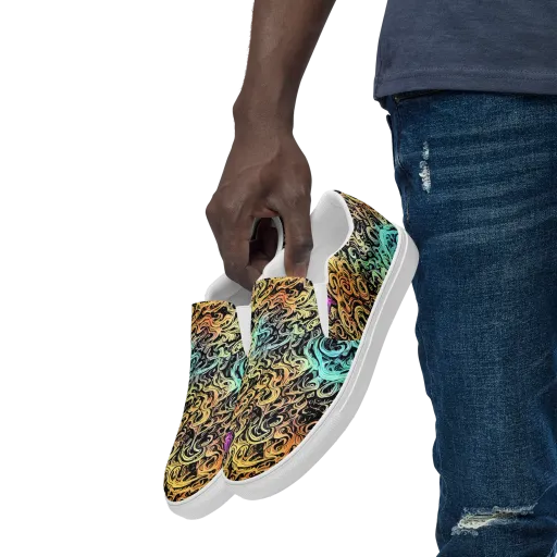 Blacklight Flux on a Men's Slip-On Canvas Shoes