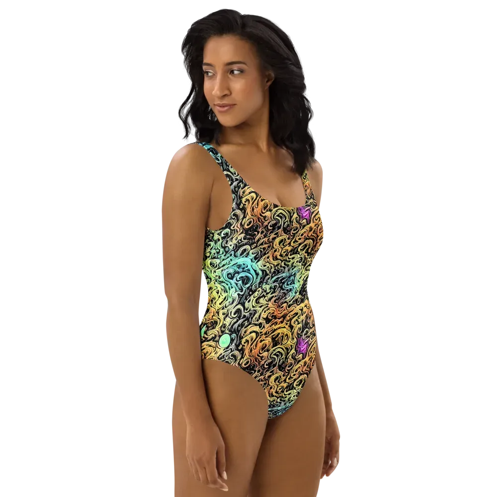 Blacklight Flux on One-Piece Swimsuit — Right