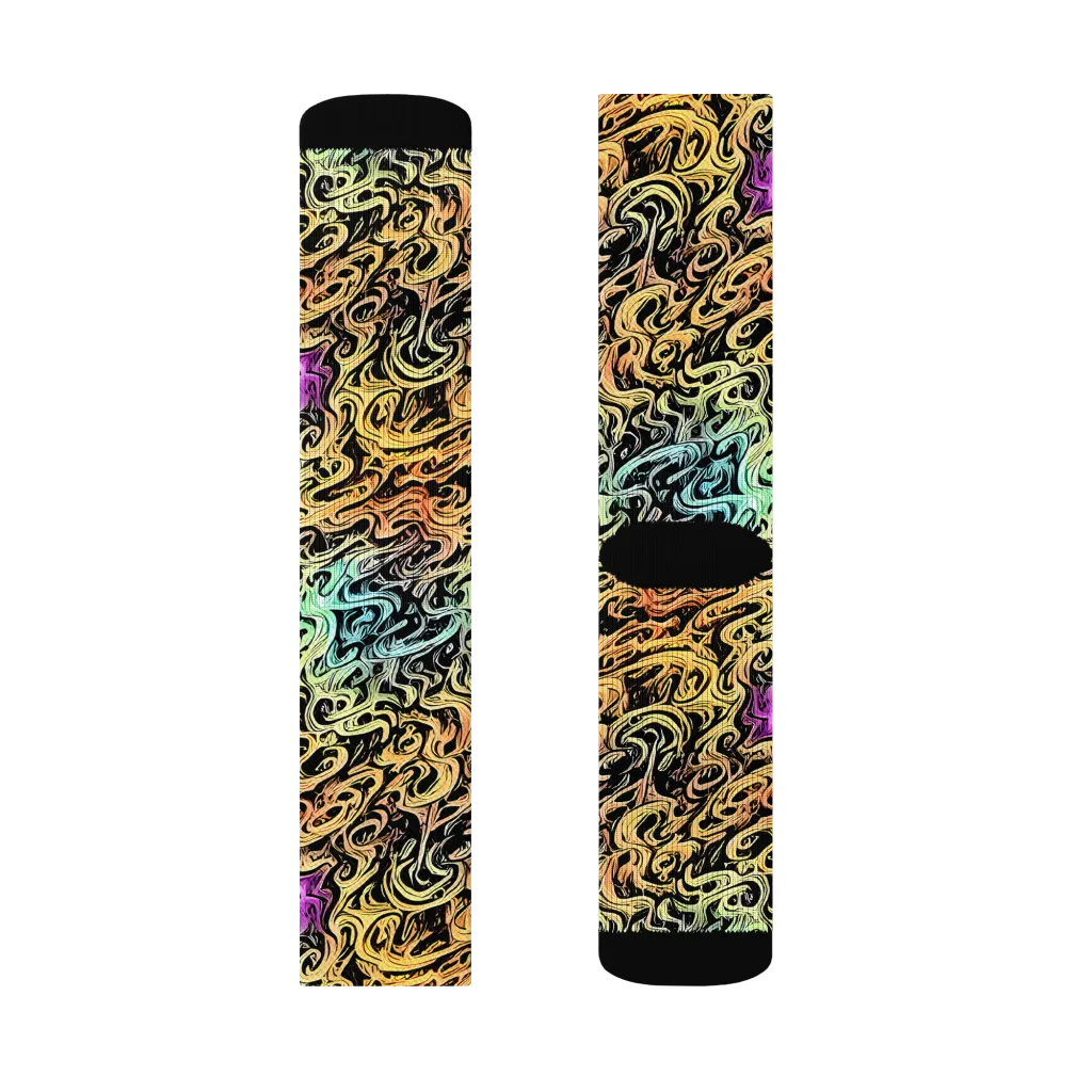 Blacklight Flux on Socks — Right Sock