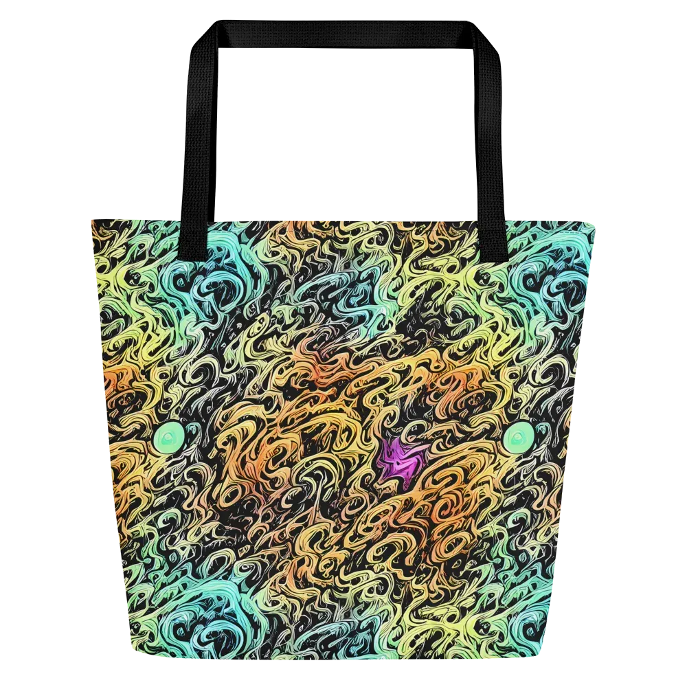 Blacklight Flux on Large Tote Bag W/ Pocket — Front