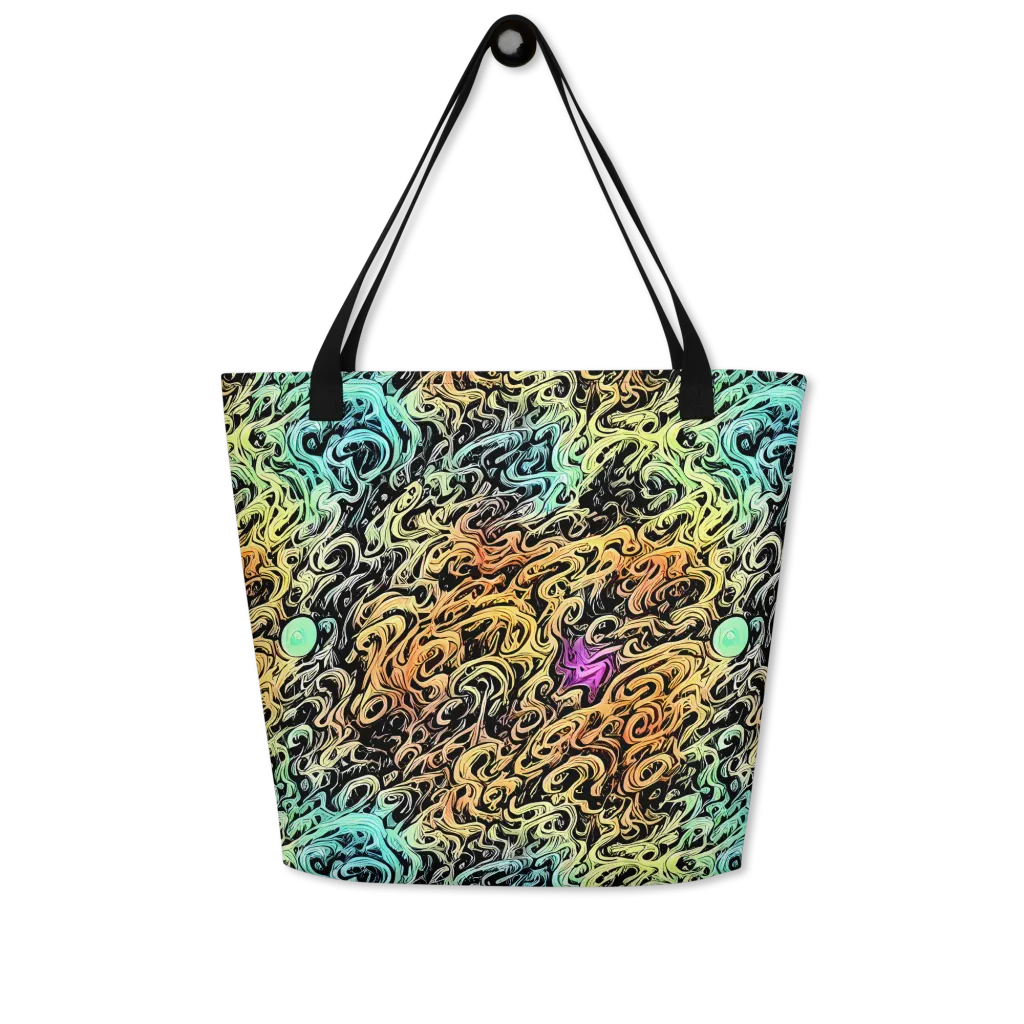 Blacklight Flux on Large Tote Bag W/ Pocket — Front