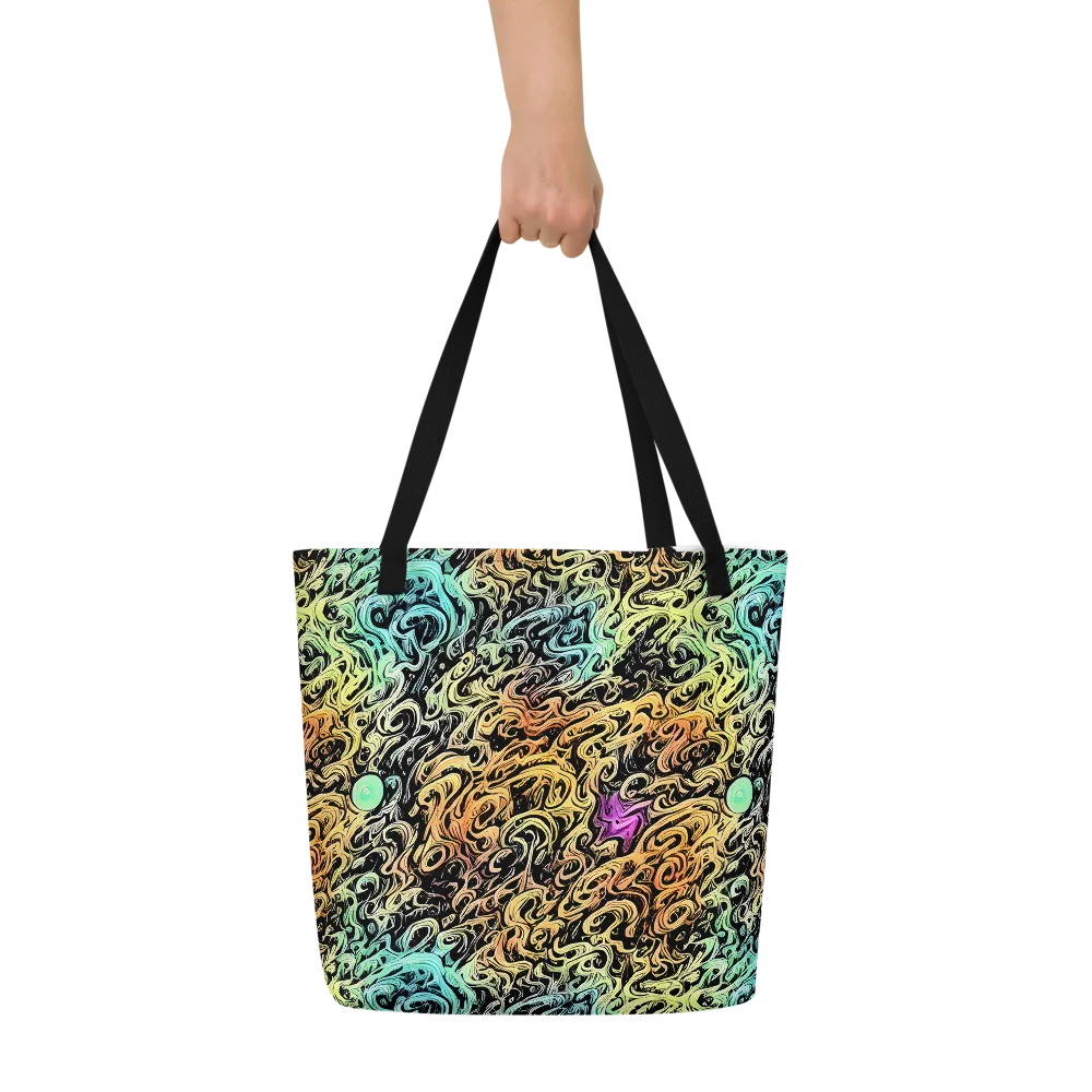 Blacklight Flux on Large Tote Bag W/ Pocket — Front