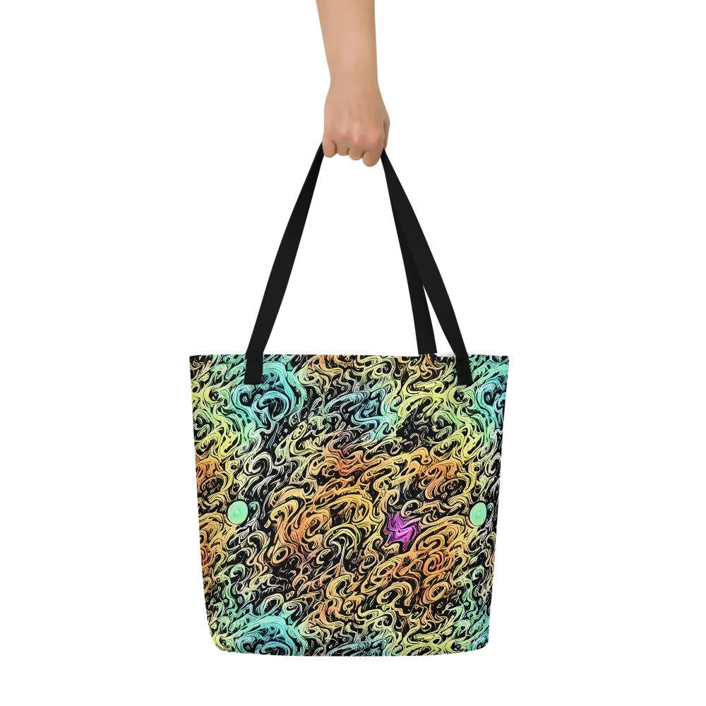 Blacklight Flux on Large Tote Bag W/ Pocket — Front