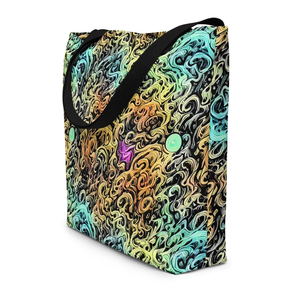 Blacklight Flux on Large Tote Bag W/ Pocket — Front