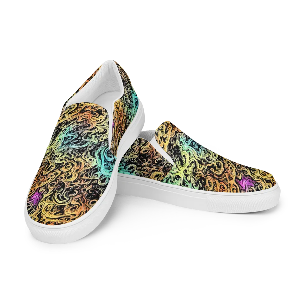 Blacklight Flux on Women's Slip-On Canvas Shoes — Left Front