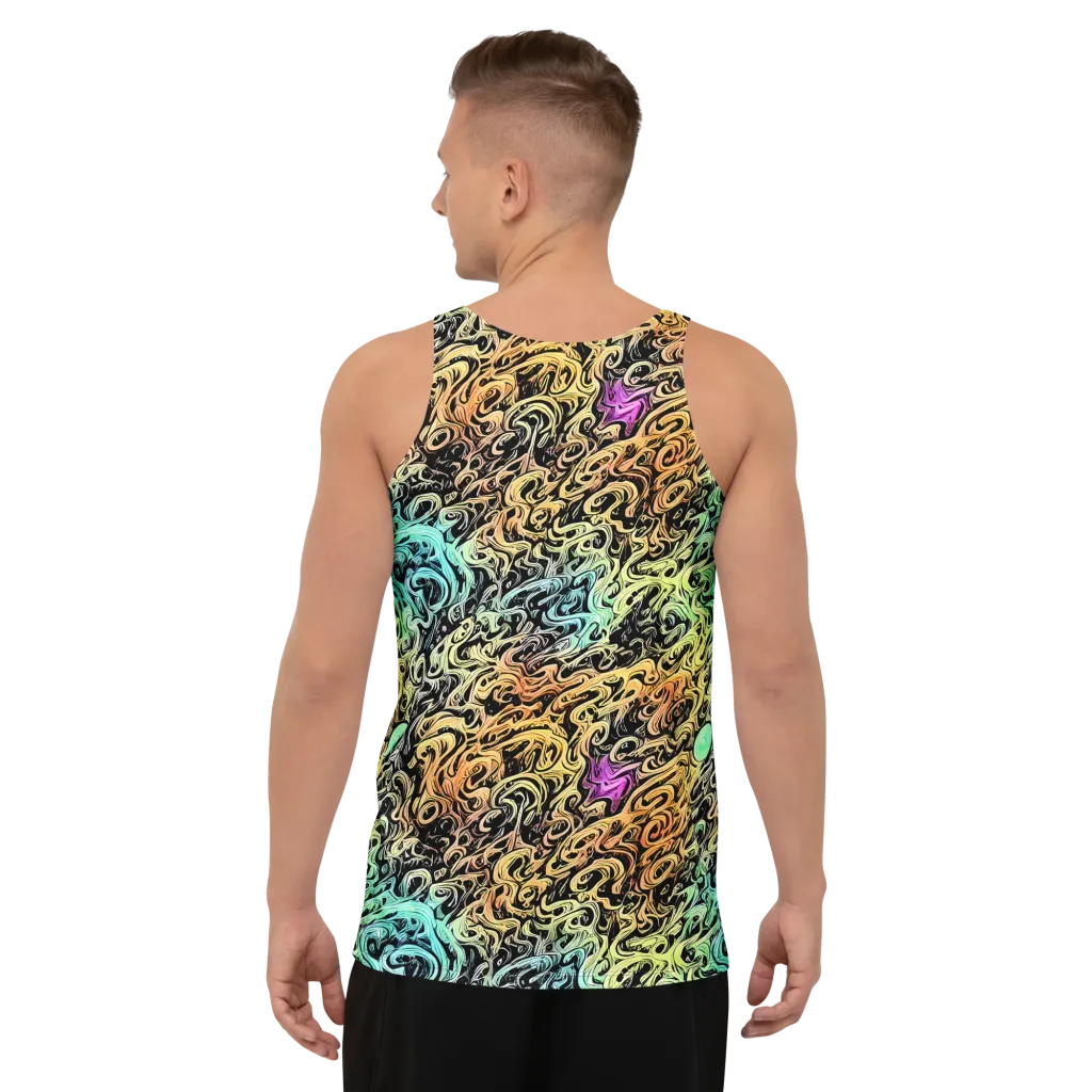 Blacklight Flux on Men's Tank Top — Back