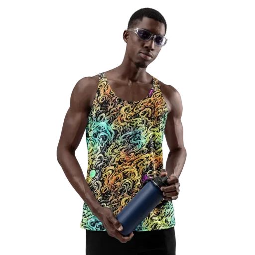 Blacklight Flux on a Men's Tank Top