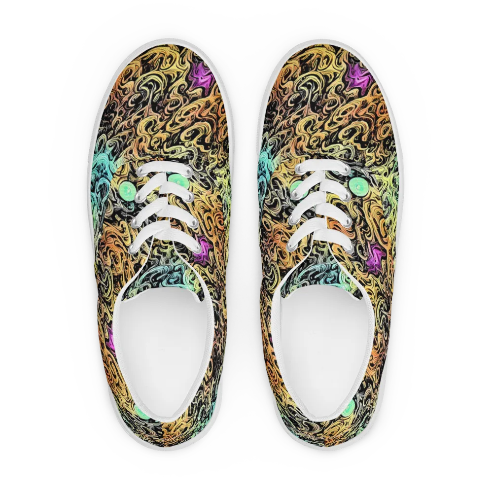 Blacklight Flux on Men's Lace-Up Canvas Shoes — Front