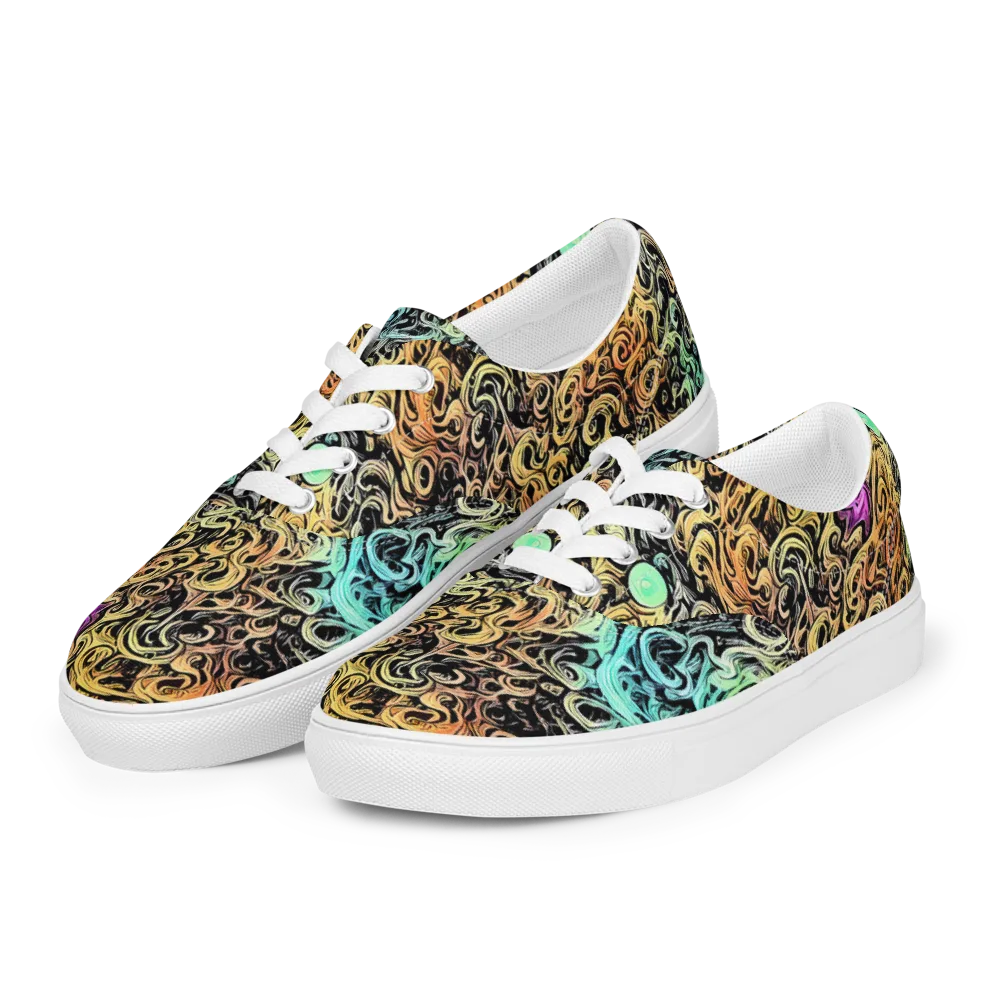 Blacklight Flux on Men's Lace-Up Canvas Shoes — Left Front