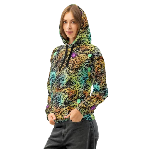Blacklight Flux on a Cotton Hoodie