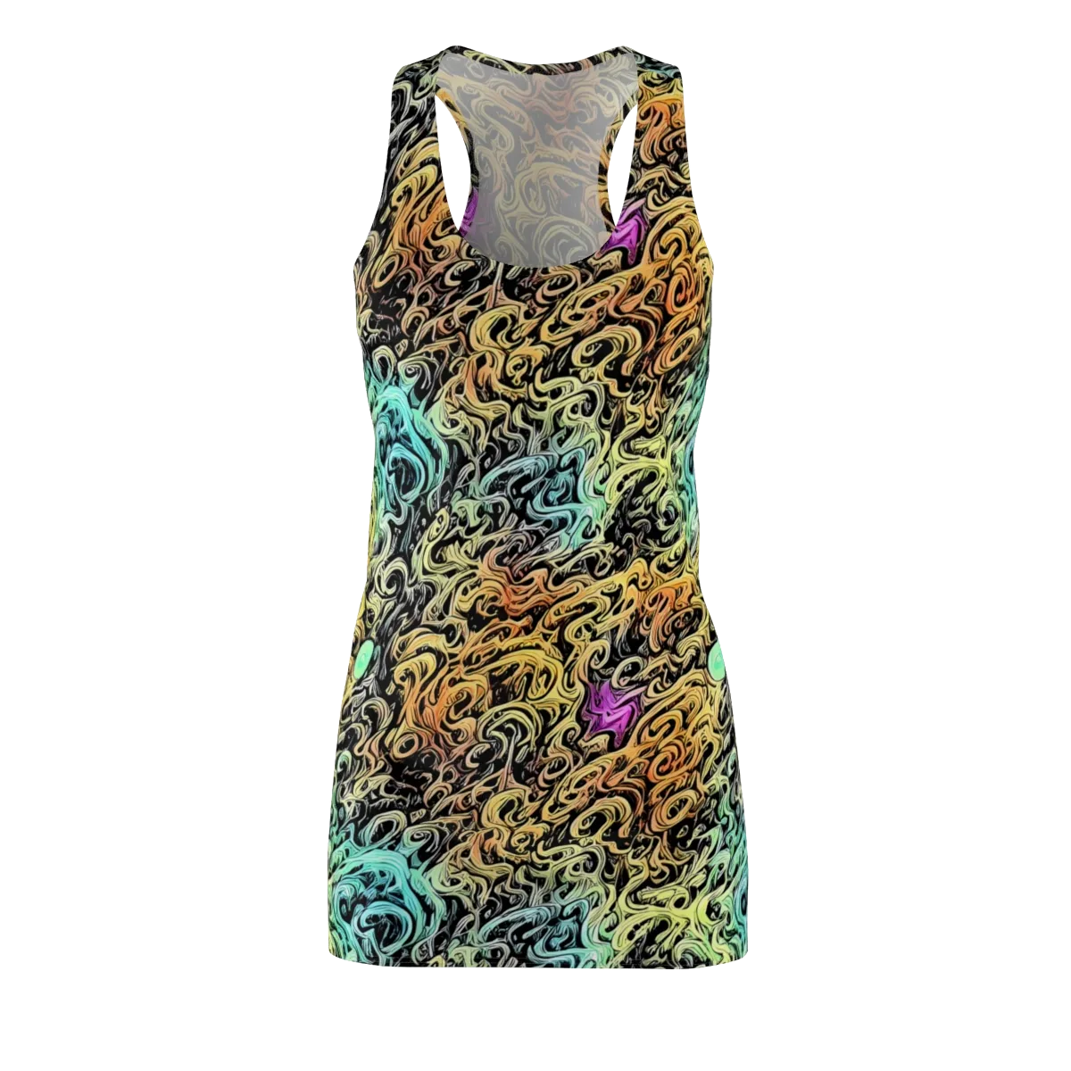 Blacklight Flux on Racerback Dress — Front
