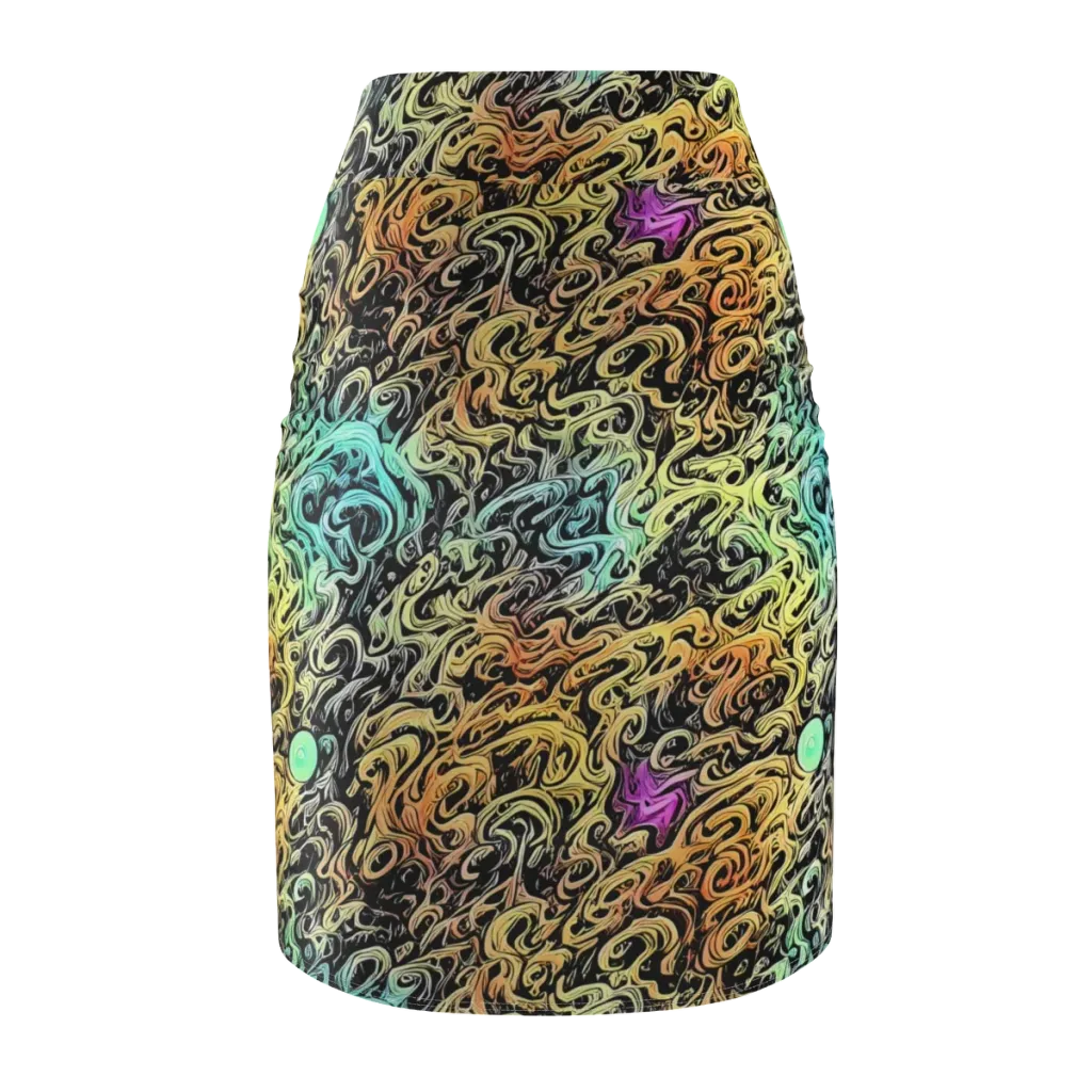 Blacklight Flux on Pencil Skirt — Back