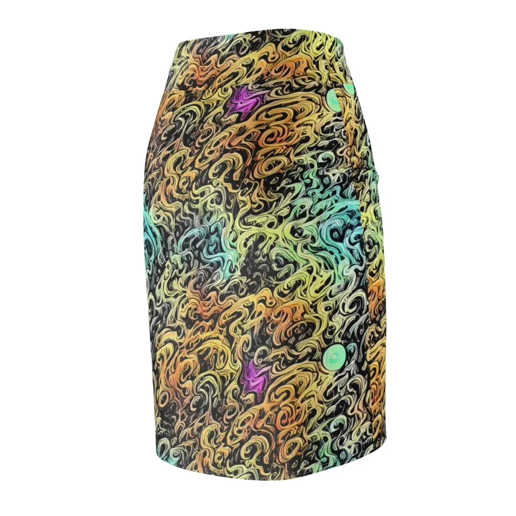 Blacklight Flux on Pencil Skirt — Back Side