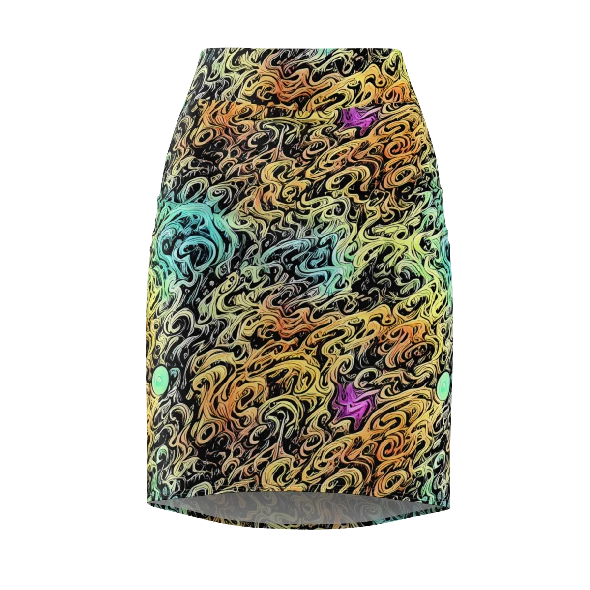 Blacklight Flux on Pencil Skirt — Front