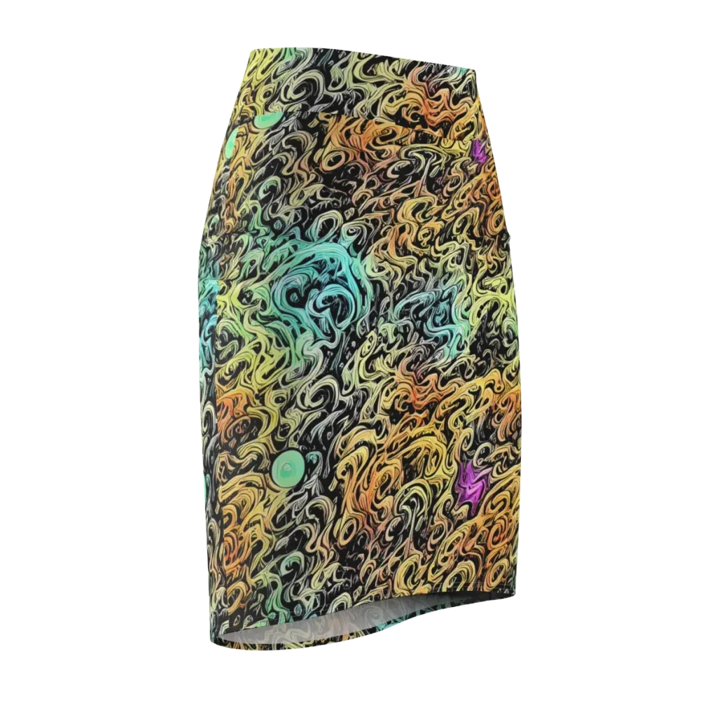 Blacklight Flux on Pencil Skirt — Front Side