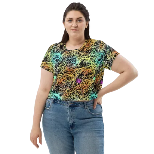 Blacklight Flux on a Crop Tee
