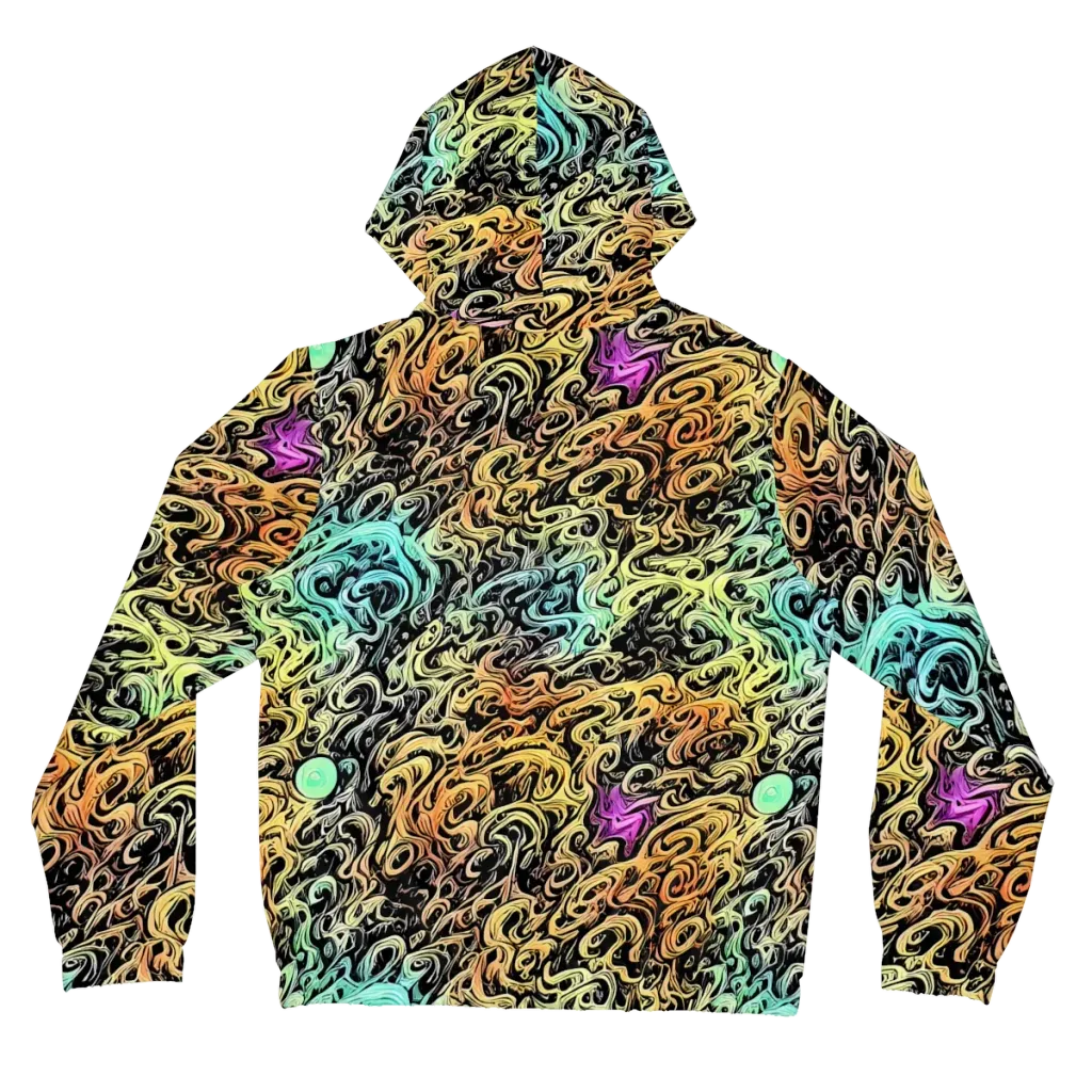 Blacklight Flux on Women's Full-Zip Hoodie — Back