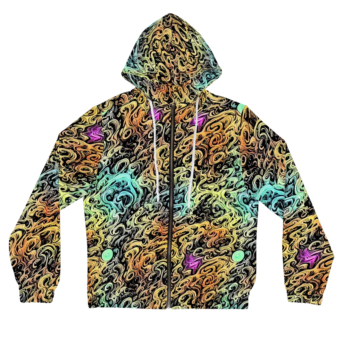 Blacklight Flux on Women's Full-Zip Hoodie — Front