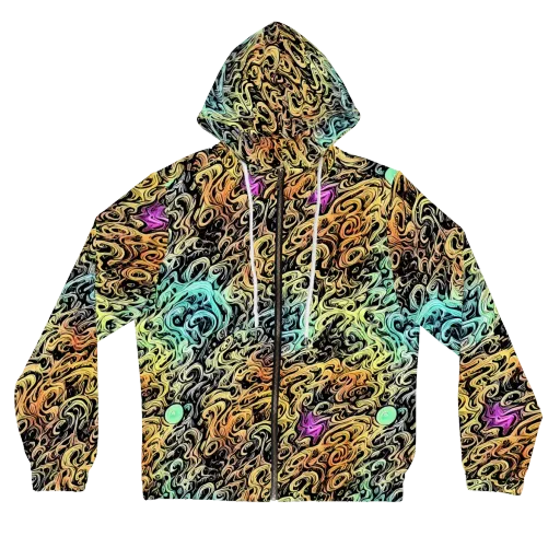 Blacklight Flux on a Women's Full-Zip Hoodie