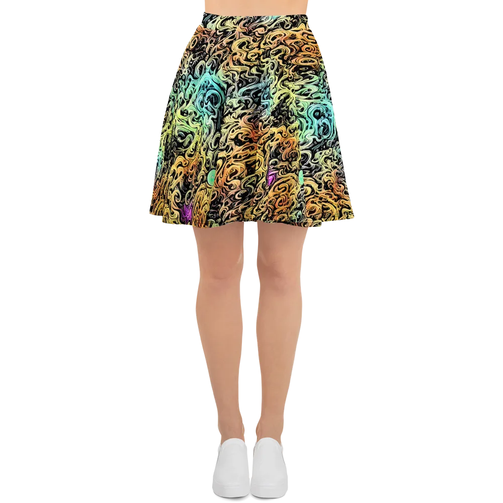 Blacklight Flux on Skater Skirt — Front