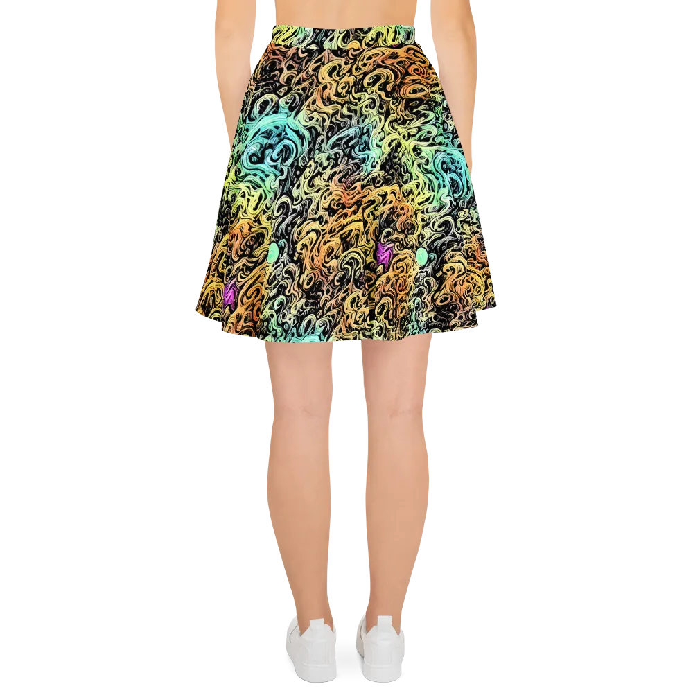 Blacklight Flux on Skater Skirt — Back